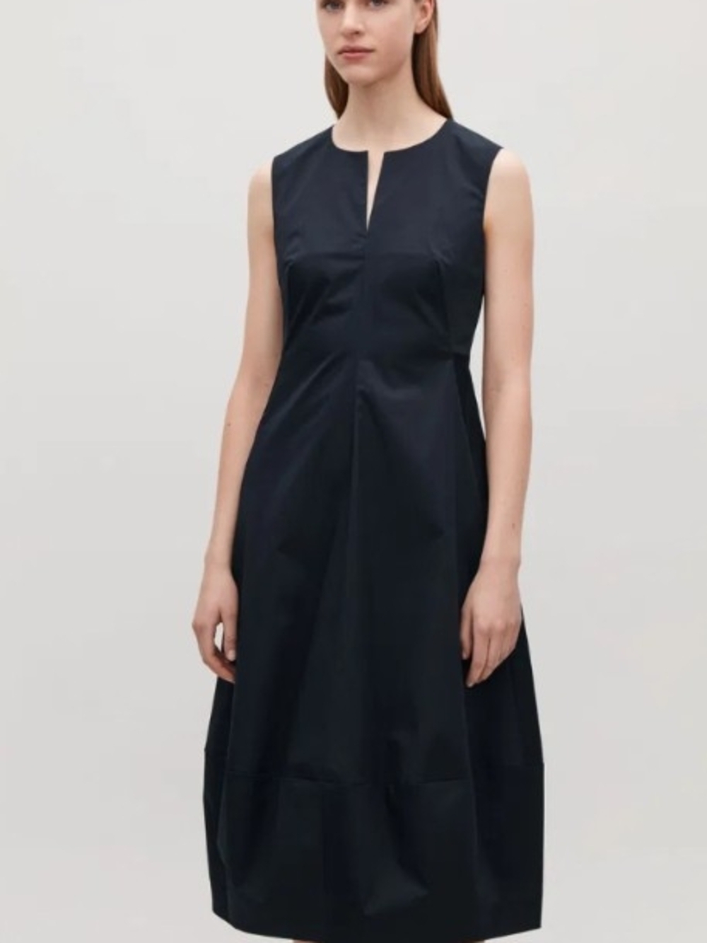 COS Navy Cocoon Cotton Dress